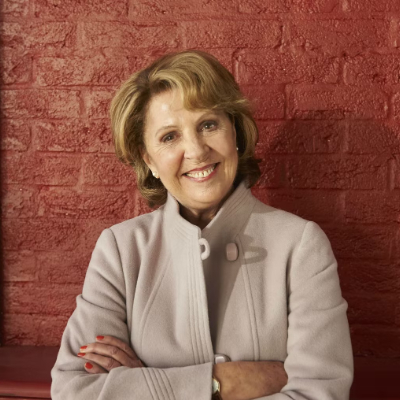 Penelope Wilton posing for a photo shoot.